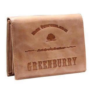 Greenburry Full Grain Vintage Geldbörse Herrenblörse Lederbörse Beige