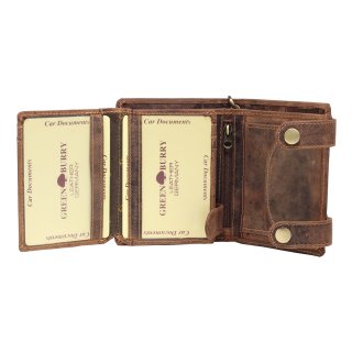Greenburry Vintage Original Herren geldbörse Leder Geldbeutel braun | 12,5x10x3cm