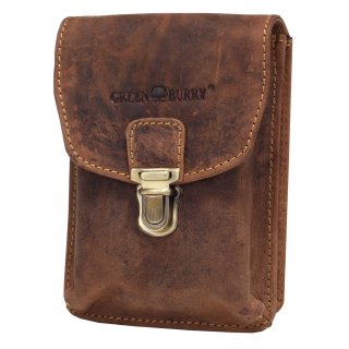 Greenburry Vintage Bauchtasche Leder Gürteltasche braun | 11,5x15x5,5cm