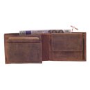 Greenburry Vintage Herren Leder Börse Geldbeutel Querformat Braun