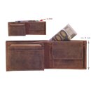 Greenburry Vintage Herren Leder Börse Geldbeutel Querformat Braun