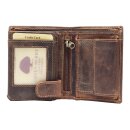 Greenburry Vintage Portmonnaie Leder Geldbörse klein braun | Hochformat