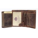 Greenburry Vintage Portmonnaie Leder Geldbörse klein braun | Hochformat