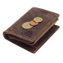 Greenburry Vintage Portmonnaie Leder Geldbörse klein braun | Hochformat