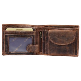Greenburry Vintage Portemonnaie Leder Geldbeutel braun | Querformat