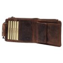 Greenburry Vintage Umhängegeldbeutel Leder Portemonnaie braun | 14 x 10,5 x 2,5 cm