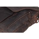 Greenburry Vintage Revolver Bag Leder Überschlagtasche braun | 24 x 29 x 6 cm