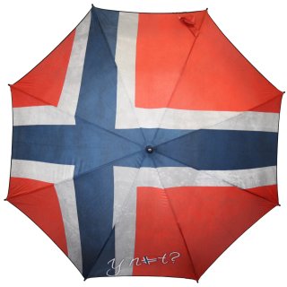 Y NOT? Automatik Taschenschirm mit Flagge Norwegen