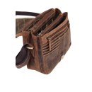 Greenburry Vintage Überschlagtasche Leder Schultertasche Messenger braun | 20x19,5x9cm