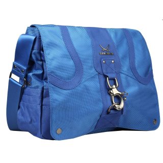 Sansibar Cyclone Messenger Überschlagtascvhe Handtasche Damentasche blau