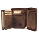 Greenburry Vintage Portemonnaie Leder Geldbeutel braun | Hochformat