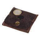 Greenburry Vintage Minibörse Leder Geldbeutel braun | ca. 7,5 x 6,5 x2 cm