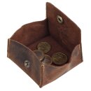 Greenburry Vintage Minibörse Leder Geldbeutel braun | ca. 7,5 x 6,5 x2 cm