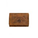 Greenburry Vintage Mini-Geldbörse Portnemonnaie Leder braun