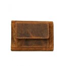 Greenburry Vintage Mini-Geldbörse Portnemonnaie Leder braun