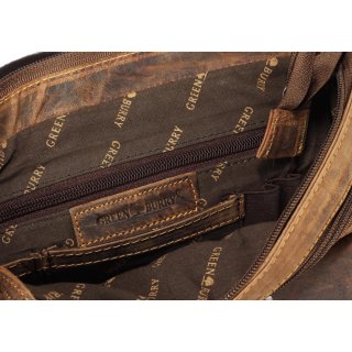 Greenburry Vintage Revival Schultertasche Leder Überschlagtasche braun | 24x29x6cm