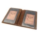 Vintage Ausweismappe Fischereimappe Ledermappe für Angler braun
