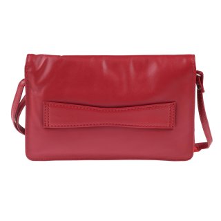 Bodenschatz Royal Nappa Damen Umhängetasche Überschlagtasche rot | 21x14 x3cm
