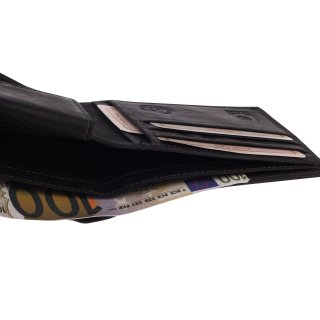 Greenburry Geldbörse RFID Schutz Geldbeutel Leder Portmeonnaie Portmonee  schwarz
