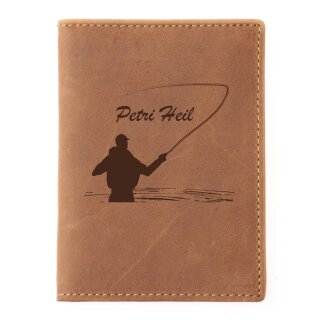 Greenburry Vintage Herren Leder Etui Ausweismappe Braun 12x9x1 cm