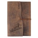 DIN A5 Vintage Leder Notizbuch mit Waidmannsheil Motiv
