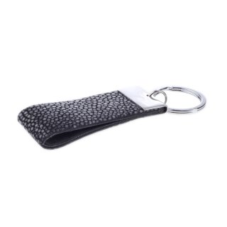 Felex Stingray Schlüsselanhänger Leder Keychain Schwarz 7,5x3x0,5 cm