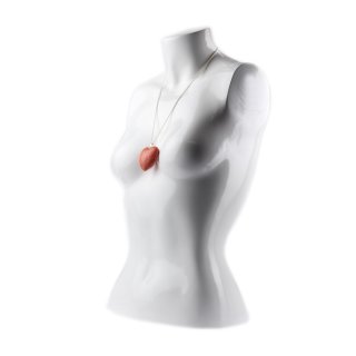 Felex Stingray Damenkette mit Herz Anhänger aus Rochenleder Halskette nectarine