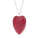 Felex Stingray Halskette mit Herz Anhänger aus Rochenleder Kette Rot