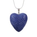 Felex Herzkette Halskette mit Herz aus Rochenleder Stingray victoria blue