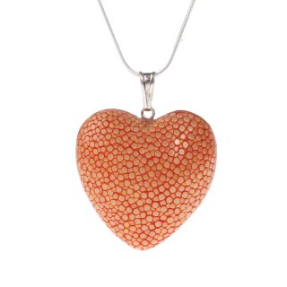 Felex Halskette mit Herz aus Rochenleder Stingray Herzkette sun-orange