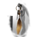 Felex Schlüsselanhänger aus Büffelhorn l Schluesselanhaenger aus Horn l Keychain l Anhänger l Schlüsseletui l Geschenk für Frau l 6,5x2x0,4 cm Grau