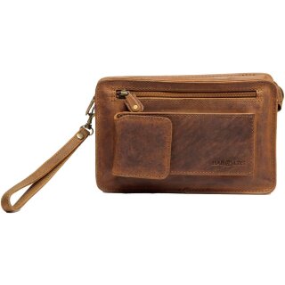 Harolds Handgelenktasche Leder Herrentasche antic 23x5x15cm