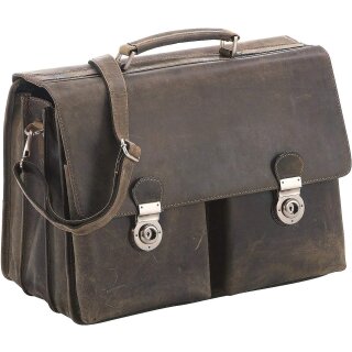 Harolds Bürotache Leder Aktentasche antic 41x22x31cm