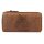 Greenburry Vintage Damen Portemonnaie Geldbörse Braun 19x2,5x10cm mit Motiv der Britisch Kurzhaar Katze
