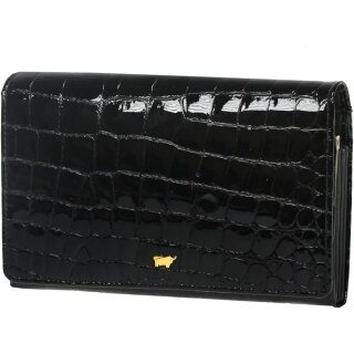 Braun Büffel Glanzkroko Bügelbörse Leder 17 cm
