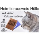 Leder Heimtierausweis Hüllen mit Katzen Motiv