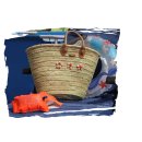 Felex Strandtasche groß Ibiza mit Muschel Deko orange