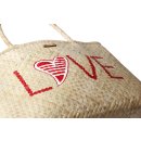 Felex Ibizatasche Damen Strandtasche Einkaufskorb mit Love Motiv I 46x35x14cm