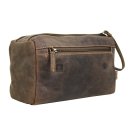 Greenburry Vintage Kulturtasche Leder Waschtasche braun