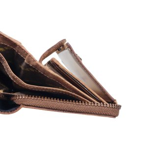 Leder Geldbörse Portemonnaie mit Pferdekopf Motiv Braun 13x10x3cm