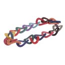 Halskette Rochenleder Multicolor / 50x35mm / Wavy Chain / 63cm