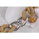 Halskette Rochenleder Beige Chain, Polished Shiny / 30x20mm / Small Wavy / 52cm