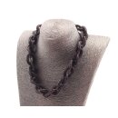 Halskette Rochenleder Brown Chain, Polished Shiny / 30x20mm / Small Wavy / 52cm