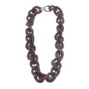Halskette Rochenleder Brown Chain, Polished Shiny / 30x20mm / Small Wavy / 52cm