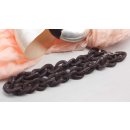 Halskette Rochenleder Brown Chain, Polished Shiny / 30x20mm / Small Wavy / 52cm