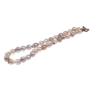 Halskette Champagne,  and White colored baroque shape fresh water Pearl 13mm / 47cm