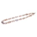 Halskette Champagne and White colored oval irreg. shape fresh water Pearl 22mm / 47cm