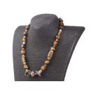 Halskette Tigers Eye Natural Gemstone with Silver accents...