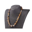 Halskette Tigers Eye Natural Gemstone with Silver accents 15—18mm / 54cm