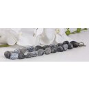 Halskette Matt Black Banded Agate disks 18x16mm / 48cm